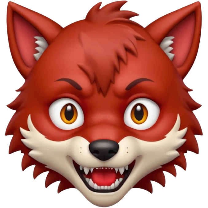 Wolf Boy Red Scared emoji
