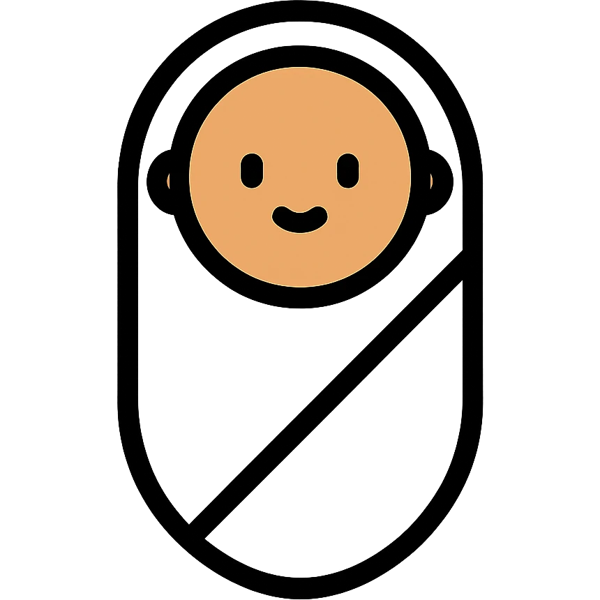 lightly tanned baby swaddled in a white blanket icon emoji