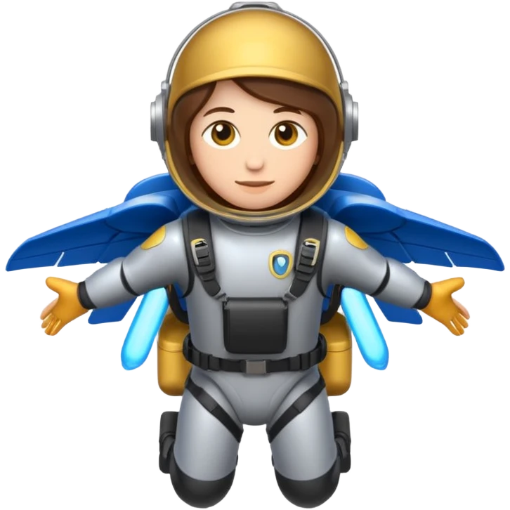 Erstelle mir einen Fallschirmspringer im emoji style mit einem Motor hinten dran  emoji