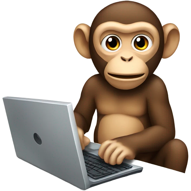 Monkey at a computer emoji