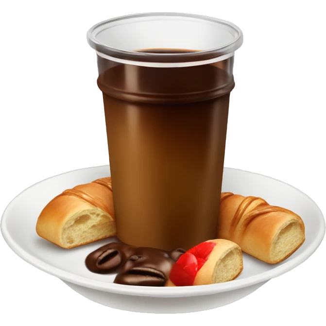 coffee and cake on table emoji