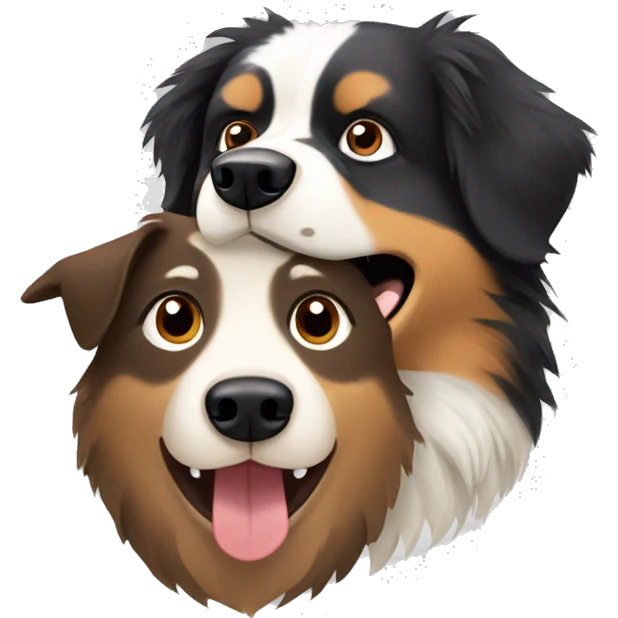 Australian shepherd with a sloth emoji