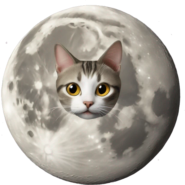 A cat on the moon emoji