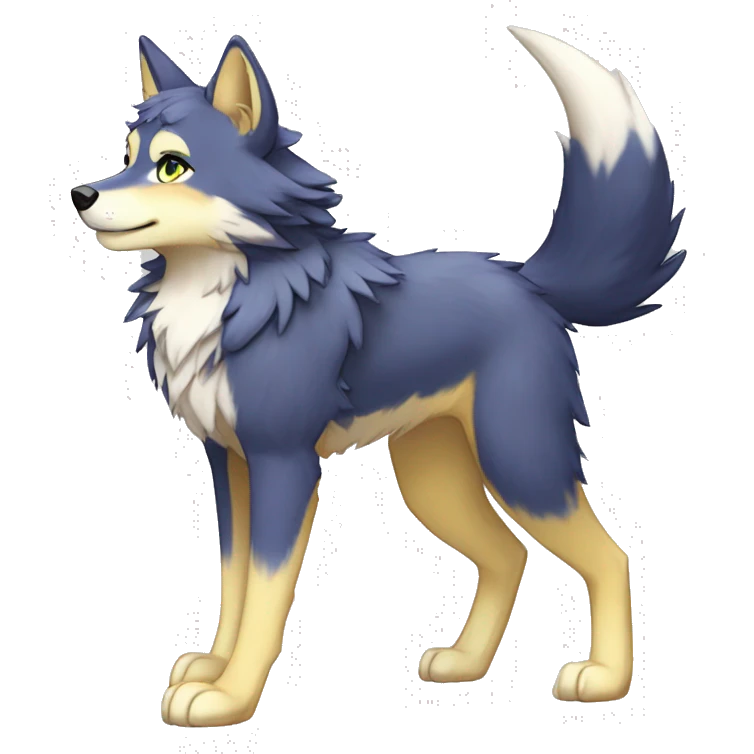 Anthro Colorful Shiny Fionbri-Falvie-sparkle-wolf-sona with shiny markings full body emoji