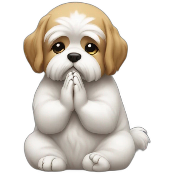 Shitzu praying for god emoji