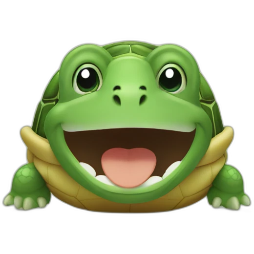 Turtle with laugh emoji