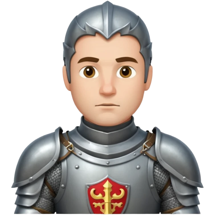 Hazme el emoji de un caballero medieval con actitud muy masculina en diversos estados de animos de los caballeros teutonicos pensativo tocandose la barbilla emoji