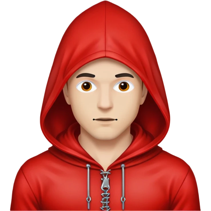 A man in a gay red bdsm hood emoji