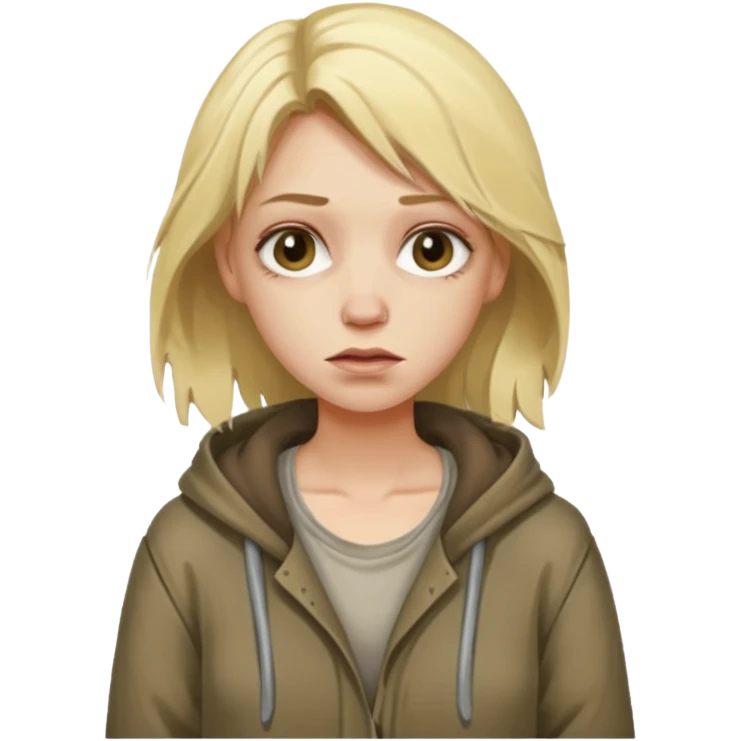 a homeless blonde woman emoji