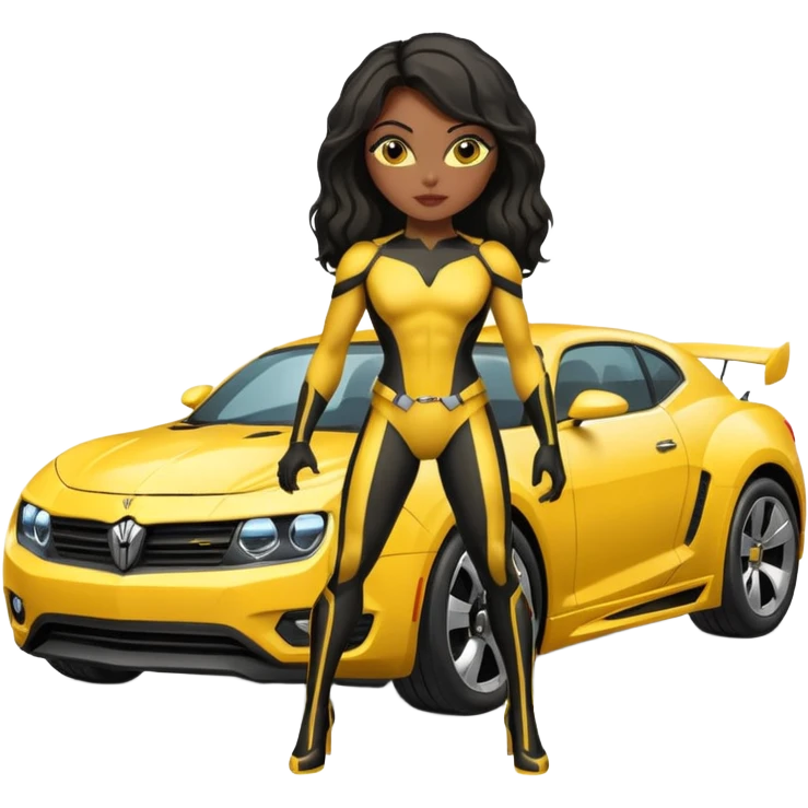 Bumblebee superhero black female sexy car emoji