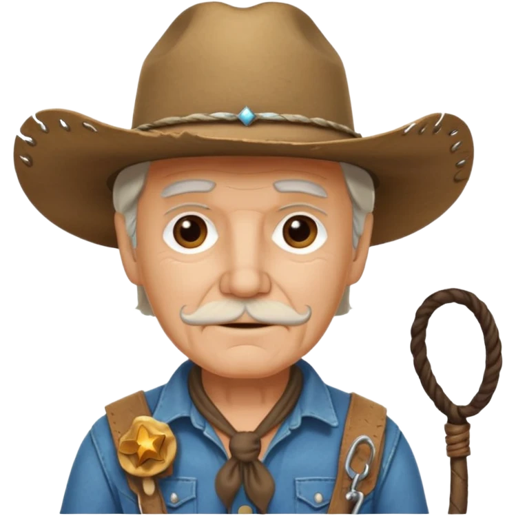 Give this emoji 🤠 a whip make it an old white guy with a whip  emoji