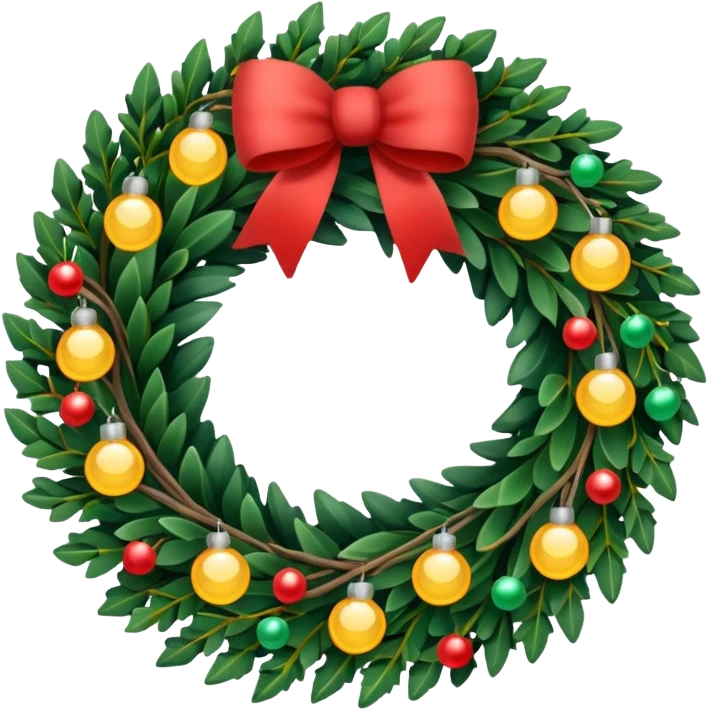Christmas wreath with small Twinkle lights emoji