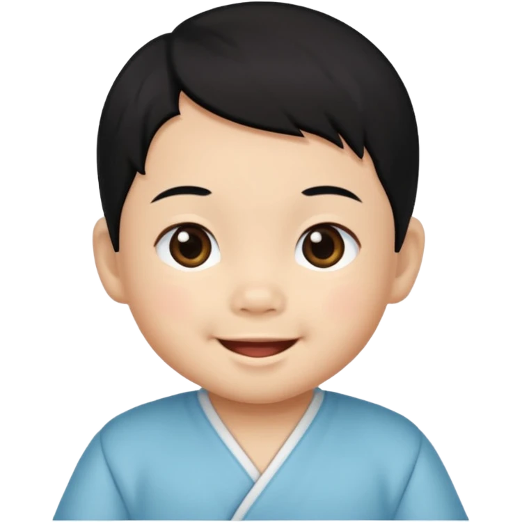 photorealistic Chinese baby with black hair emoji