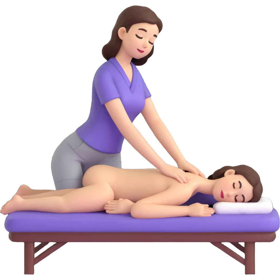a girl giving a massage, 3D illustration style emoji