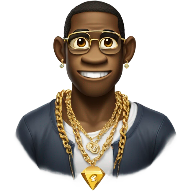 Diddy Kong wearing a gold necklace with diamond d & k emoji