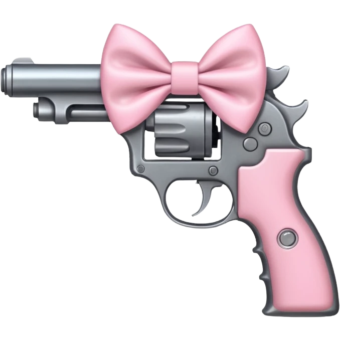Gun with a light pink bow emoji