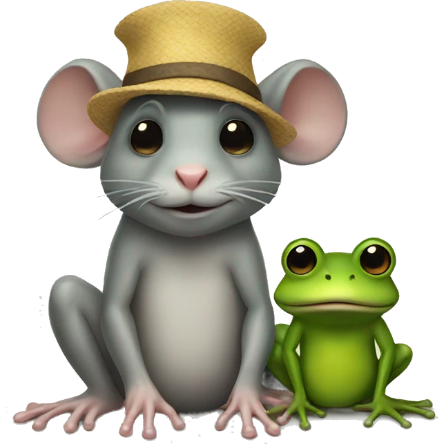 Rat and frog emoji