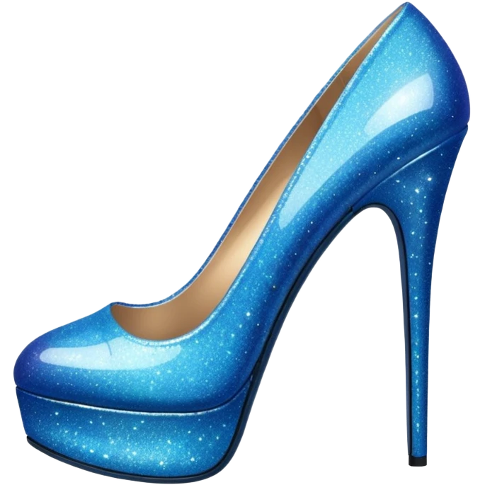 Blue glitter heels emoji