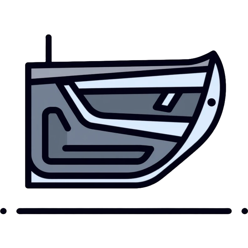 car door with sound deadening material, vehicle acoustic insulation emoji