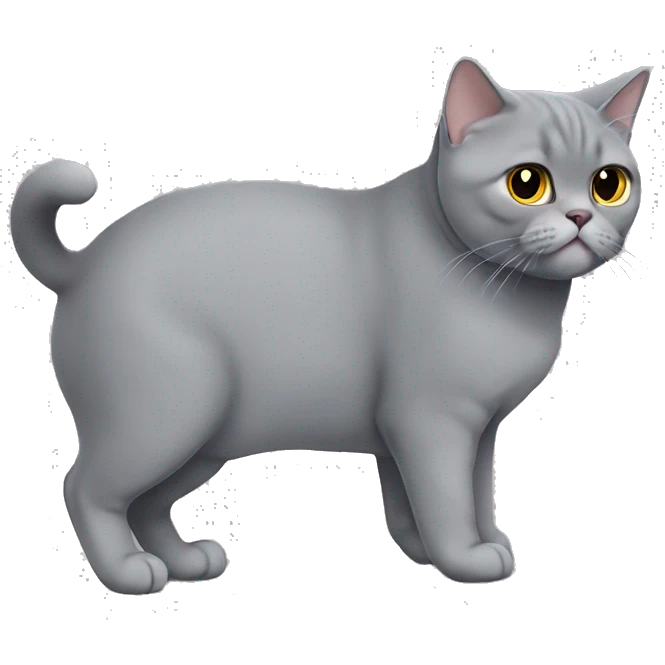 Gray British shorthair cat chubby emoji