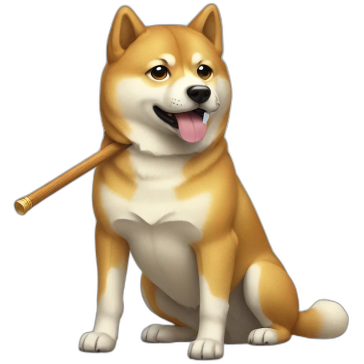 doge with a baton emoji