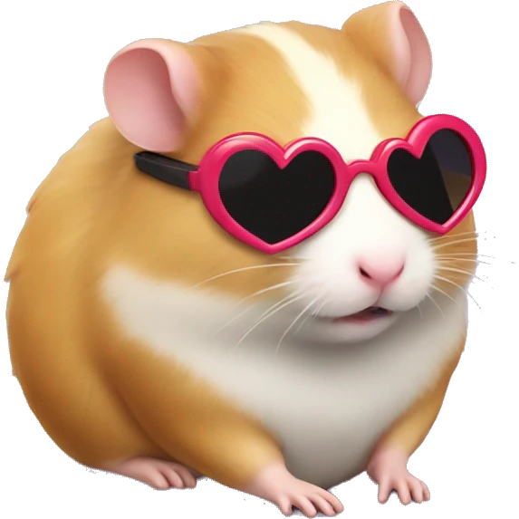 Tired hamster with heart sunglasses  emoji