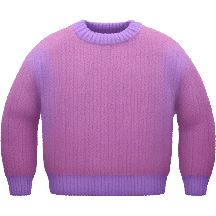 Pink and lilac cropped oversize wool sweater, isolated emoji