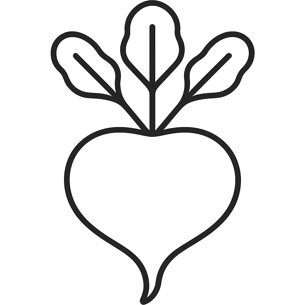 Make the background fully transparent while preserving the style and details of the radish. emoji