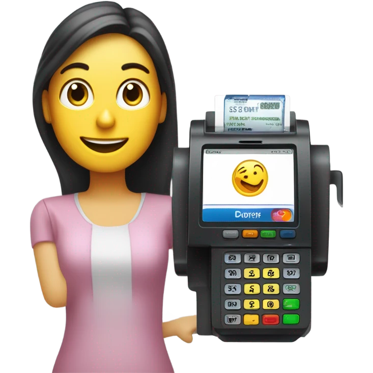 Debit card Mobile payment terminal POS emoji