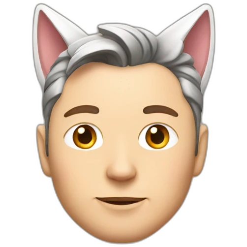 Elon musk with cat ears emoji