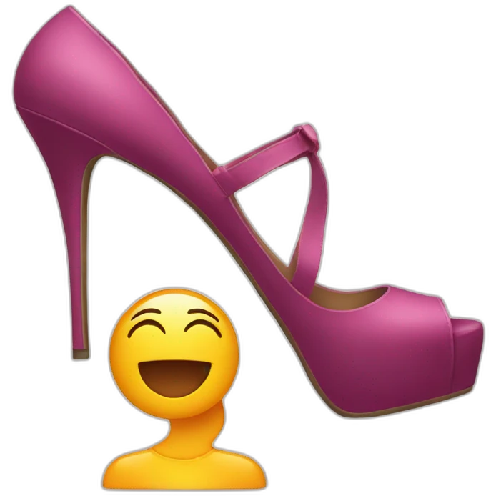 high heels standing on head emoji