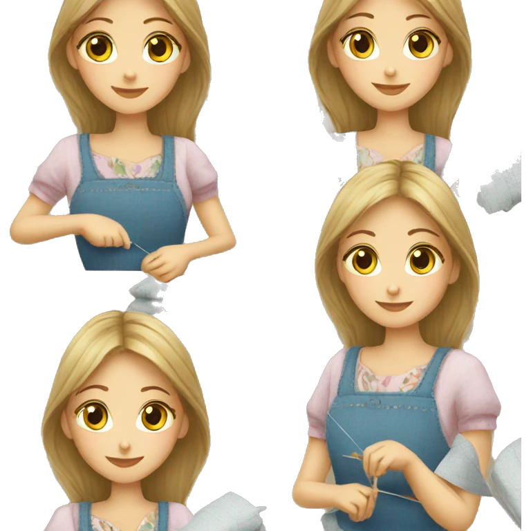 Ukrainian Girls sewing emoji