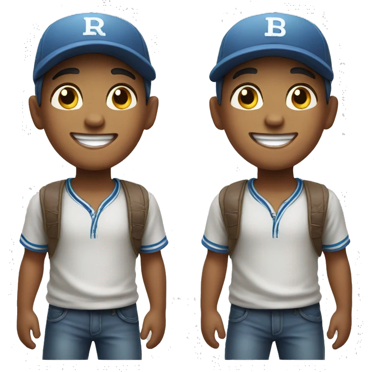 smiling boy in baseball cap very realistic  emoji