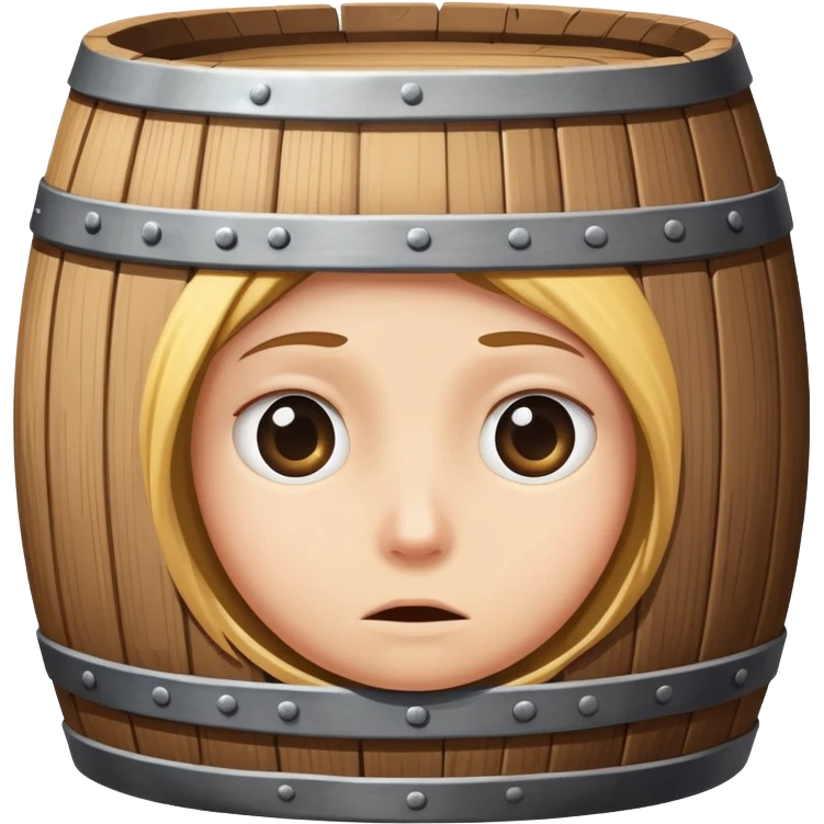 Someone hiding in a barrell, only two eyes visible emoji