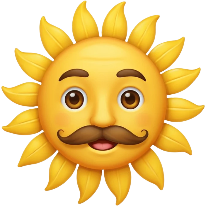 sun with mustache emoji