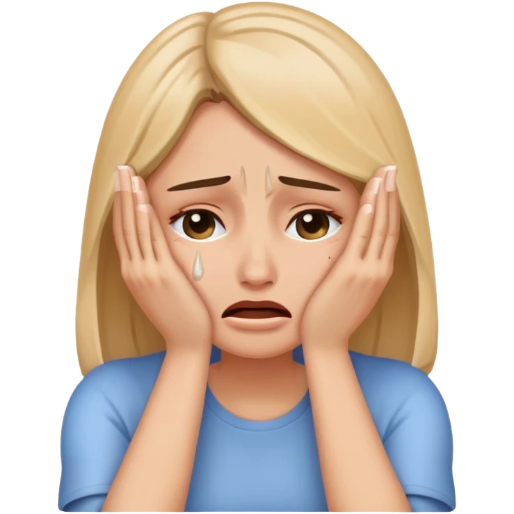 crying woman covering her face with hands emoji
