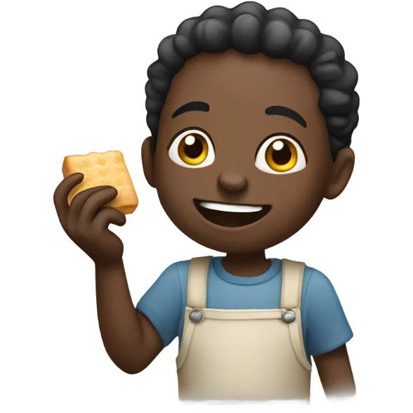 African person eating sugar emoji