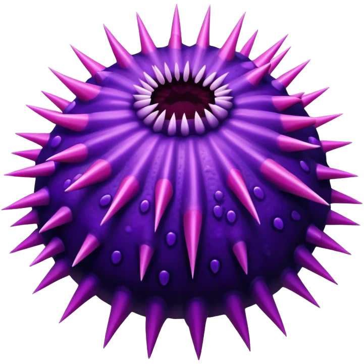 Detailed dark purple and pink sea utchin emoji