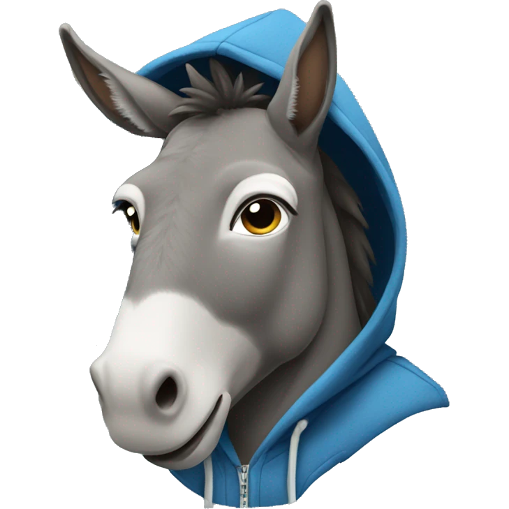 Donkey wearing a hoodie emoji