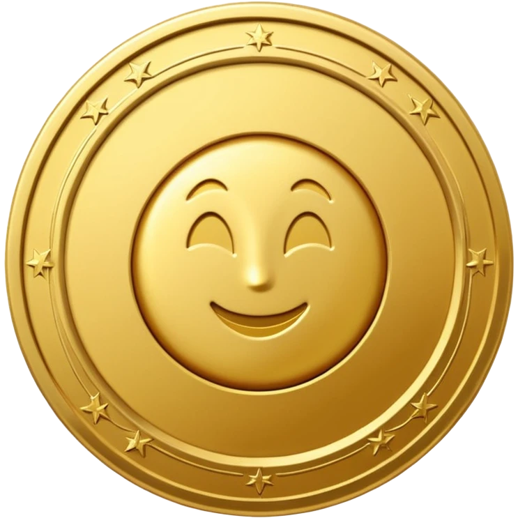 A shiny 3D coin in emoji style, with embossed details and realistic lighting.  place the "V" from the Visify logo in the center of the coin, keeping its original curved style.  emoji