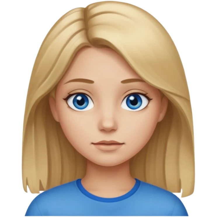 Dirty blonde hair girl with middle part emoji