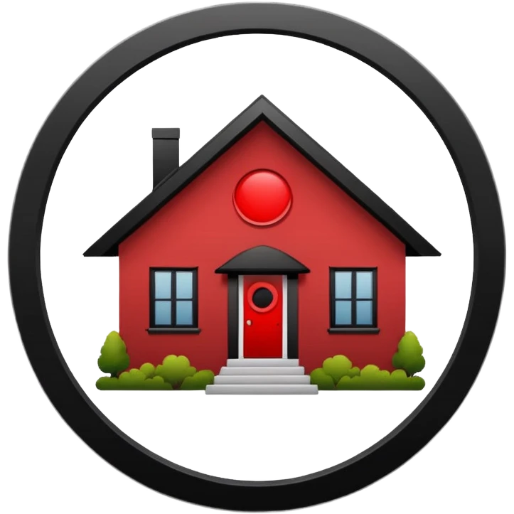 house with cancel slash circle over top like it's saying "NO HOUSE" emoji