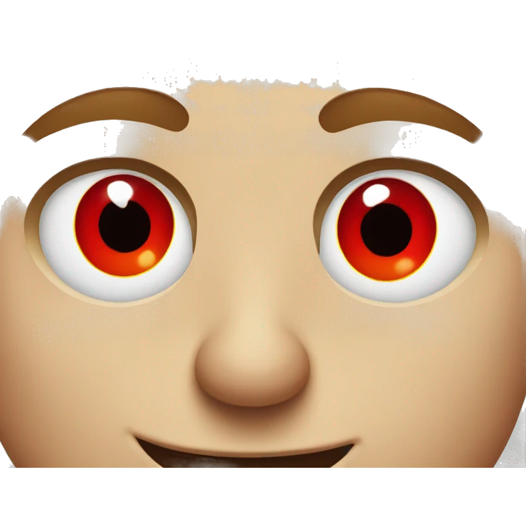 Red eye big smile emoji