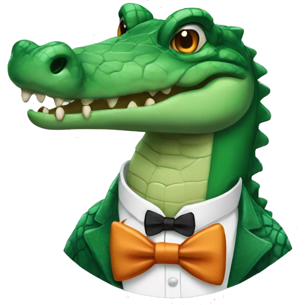 A crocodile with a bow tie  emoji