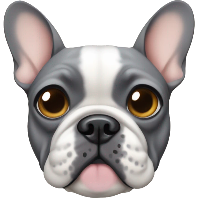 French bulldog grey and tan with tan patches above eyes emoji