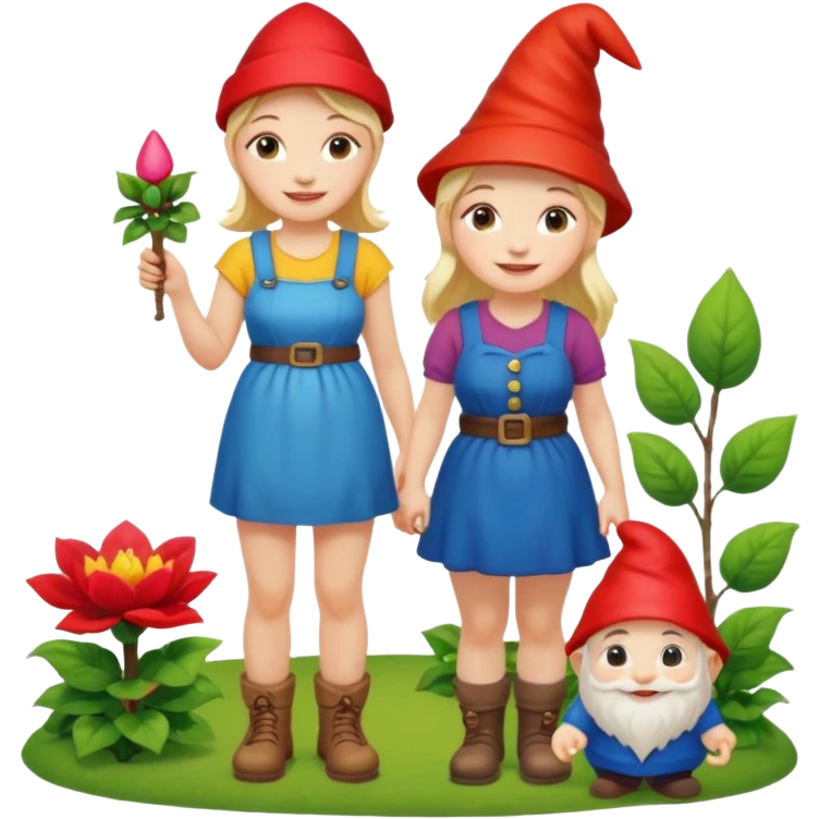 garden gnome, woman, full body emoji