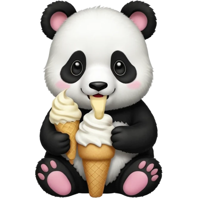 Panda eating ice cream emoji