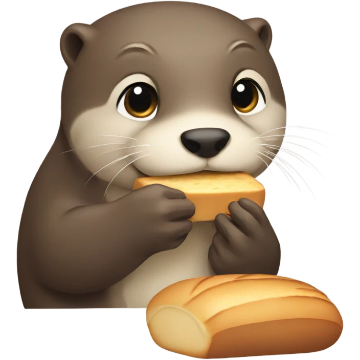 Tender otter eating a bread  emoji
