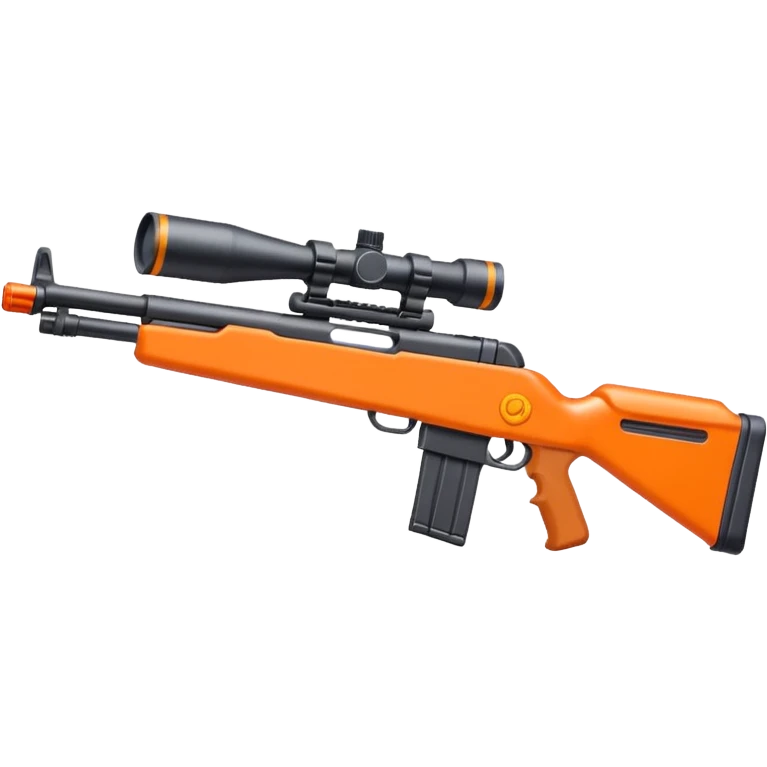 cartoonish toy sniper rifle with orange tip emoji