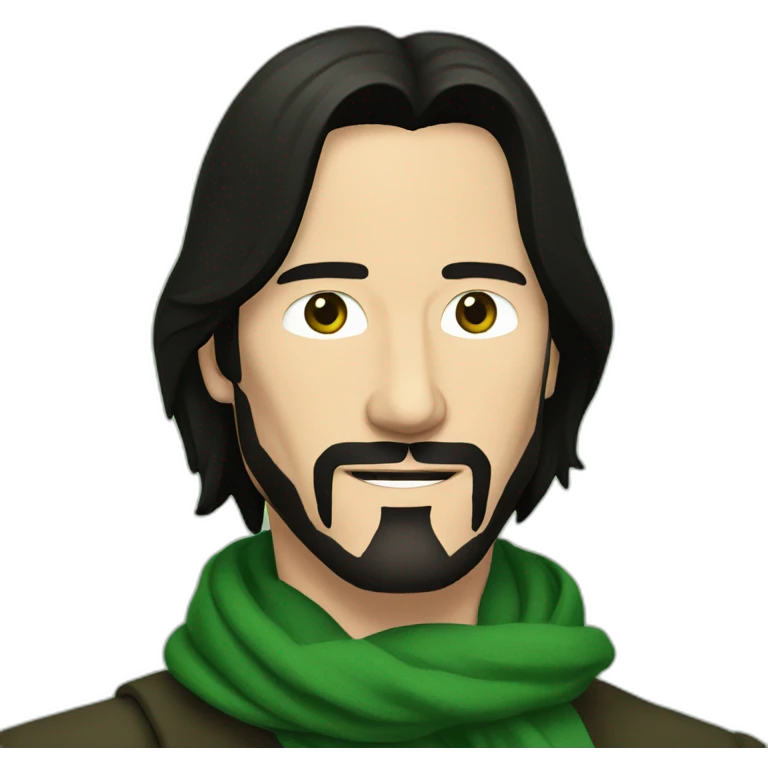 Keanu Reeves in green scarf emoji